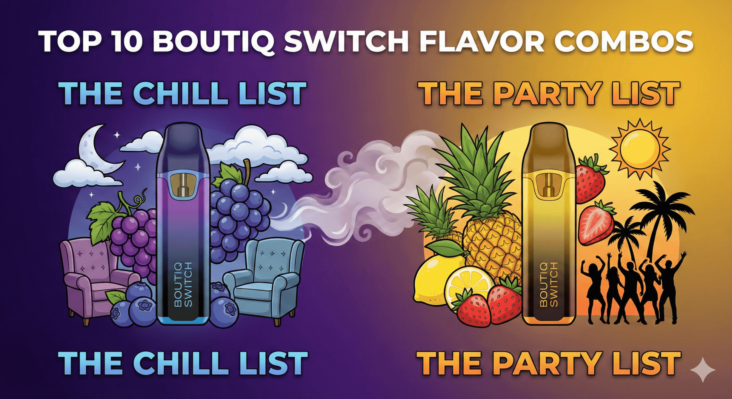 Ranking the Top 10 Boutiq Switch Flavor Combos: The Ultimate Guide to  Dual-Strain Vaping - Boutiq Switch Disposables