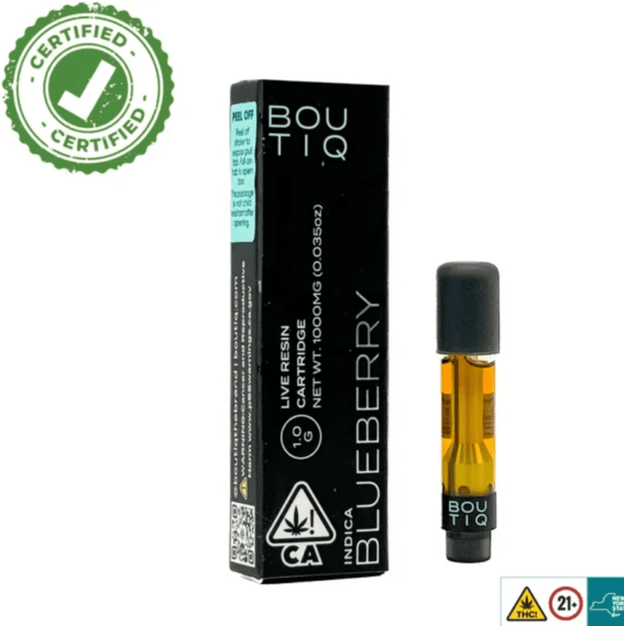 Blueberry Boutiq Carts - 1G Live Resin Cartridge - Indica - Official Boutiq Switch