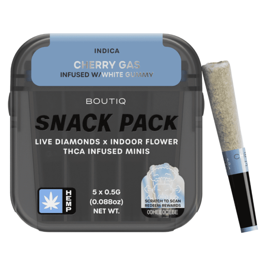 Boutiq Snack Pack Live Diamonds 2.5G Minis - Cherry Gas Infused W / White Gummy