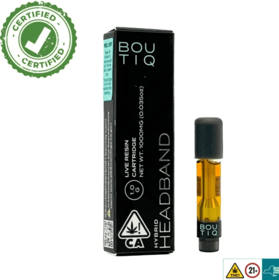 Headband Boutiq Carts - 1G Live Resin Cartridge - Hybrid - Official Boutiq Switch