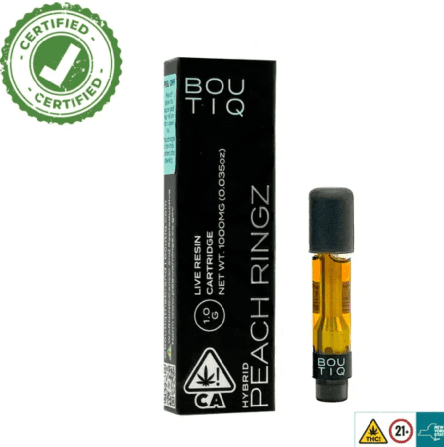 Peach Ringz Boutiq Carts - 1G Live Resin Cartridge - Hybrid - Official Boutiq Switch