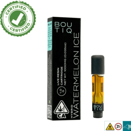 Watermelon Ice Boutiq Carts - 1G Live Resin Cartridge - Hybrid - Official Boutiq Switch